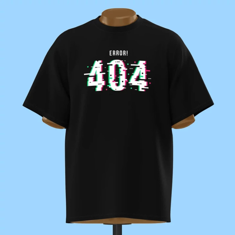 تیشرت Error 404 Page Not Found کیفیت عالی مشکی