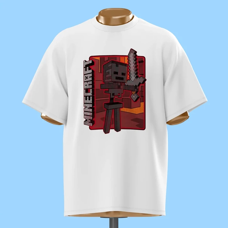 تیشرت اسکلت ویدر ماینکرفت کیفیت عالی سفید