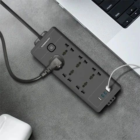 چندراهی برق پاورولوژی مدل PWCUQC034 ظرفیت 2500 وات با 6 پریز