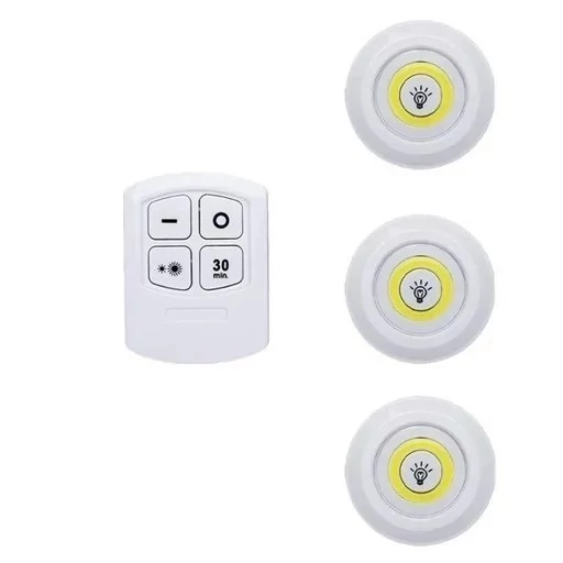 چراغ اضطراری سقفی مدل ریموت دار 3in1 مجموعه 3 عددی (چراغ زیر کابینتی)