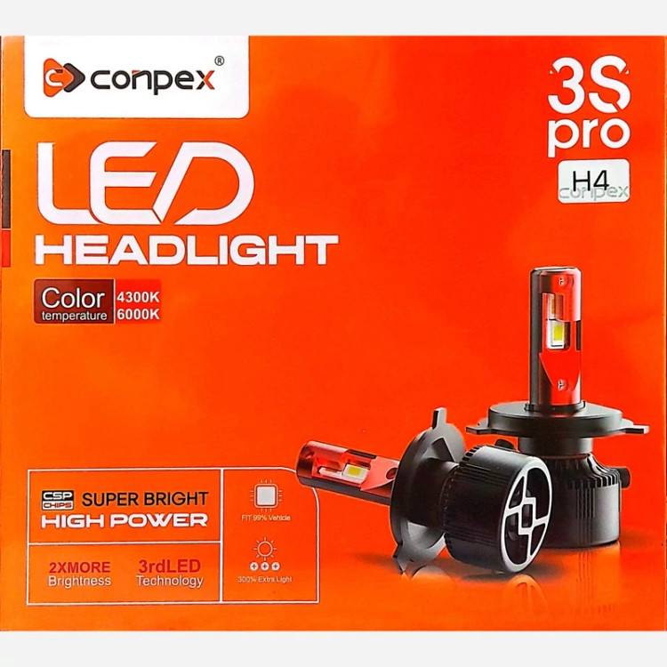 هدلایت کانپکس دو رنگ 3S PRO پایه H4 با گارانتی