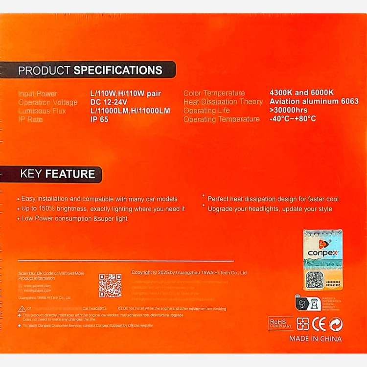 هدلایت کانپکس دو رنگ 3S PRO پایه H4 با گارانتی