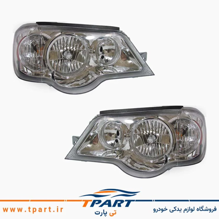 جفت چراغ جلو پراید 132 جمع ساز موتور دار