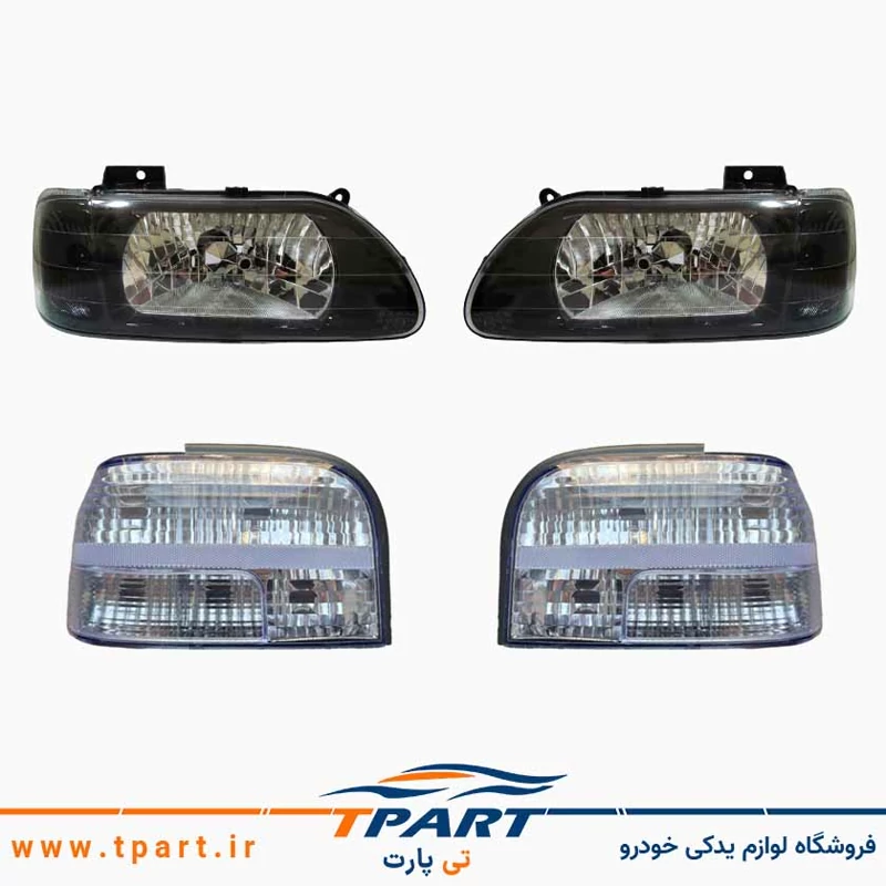 پک چراغ جلو پراید دودی اسپرت و چراغ عقب برفی کد m