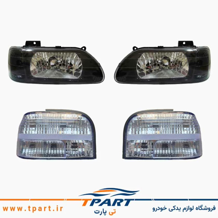 پک چراغ جلو پراید دودی اسپرت و چراغ عقب برفی کد m