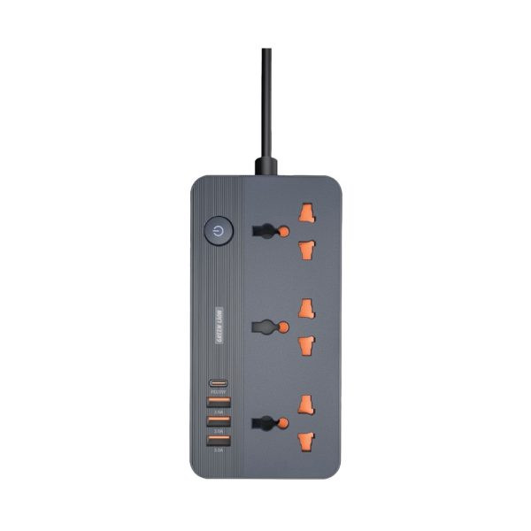 چند راهی و محافظ برق مدل GNGS200PSBK گرین لاین Green Lion GS-200 Power Socket 2500W – Black