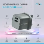 شارژر دیواری 12 وات پاوا Pawa مدل Pocket Mini Travel Charger به همراه کابل USB به لایتنینگ