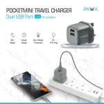 شارژر دیواری 12 وات پاوا Pawa مدل Pocket Mini Travel Charger به همراه کابل USB به لایتنینگ