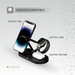 شارژر وایرلس رو میزی 5 کاره لولو LEVELO Premio 5 In 1 Wireless Charging Pad LVL51WCPBK