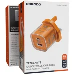 شارژر دیواری 30وات پرودو مدل Tezclarte Dual-Port PDFWCH101