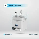 شارژر دیواری 35 وات پاورولوژی Powerology Retractable 35W GaN Charger PWCUQC032