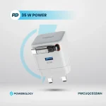 شارژر دیواری 35 وات پاورولوژی Powerology Retractable 35W GaN Charger PWCUQC032