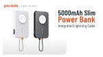 پاوربانک وایرلس 5000 و شارژر اپل واچ پرودو Porodo 5000 mAh slim watch charger power bank PD-PBFCH027