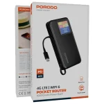روتر جیبی Porodo 4G LTE با WiFi 6 و پاوربانک 10000mAh مدل PDPBFCH087