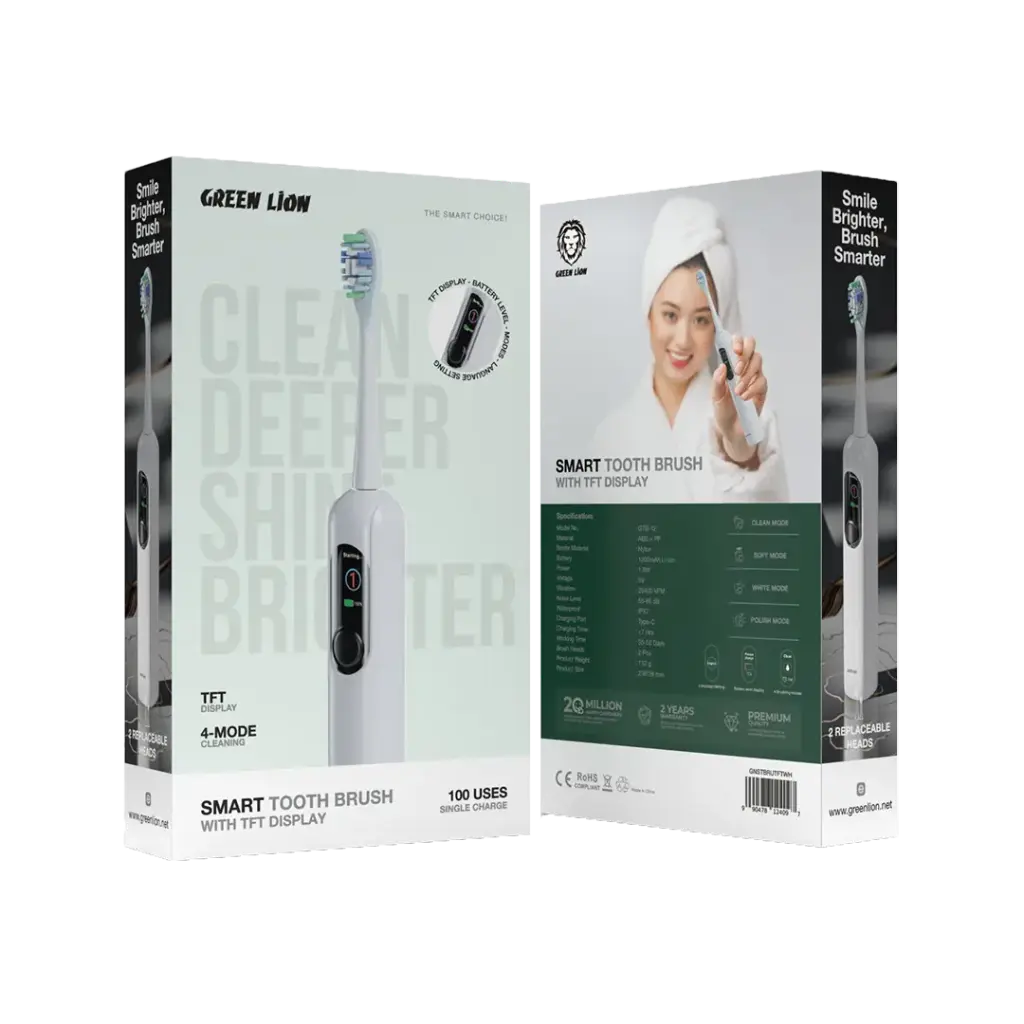 مسواک برقی گرین لاین مدل GNSTBRUTFTWH با نمایشگر TFT