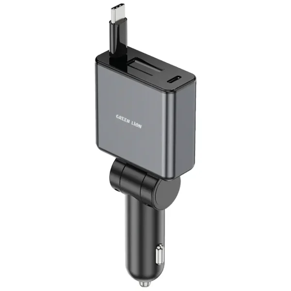 شارژر فندکی گرین لاین 75 وات جمعشونده مدل GNRT75WCCGY