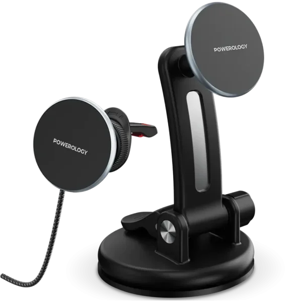 شارژر وایرلس و هولدر خودرو پاورولوژی مدل Airwave PWMWCC5GY