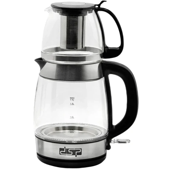 چایساز روهمی DSP مدل KK1286 | توان 2200 وات | کتری 1.7 لیتری + قوری 0.6 لیتری