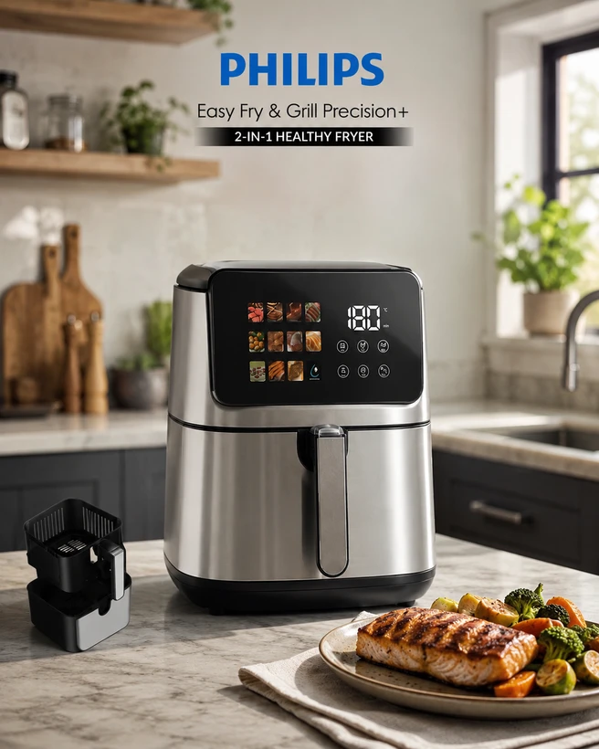سرخ‌کن بدون روغن فیلیپس مدل MN-4139 ظرفیت 15 لیتر با صفحه نمایش لمسی