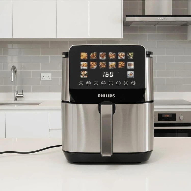 سرخ کن دوالمنت فیلیپس- ظرفیت 15/5 لیتری تمام استیل مانیتور دار- قدرت 3500W وات- مدل PH-9880
