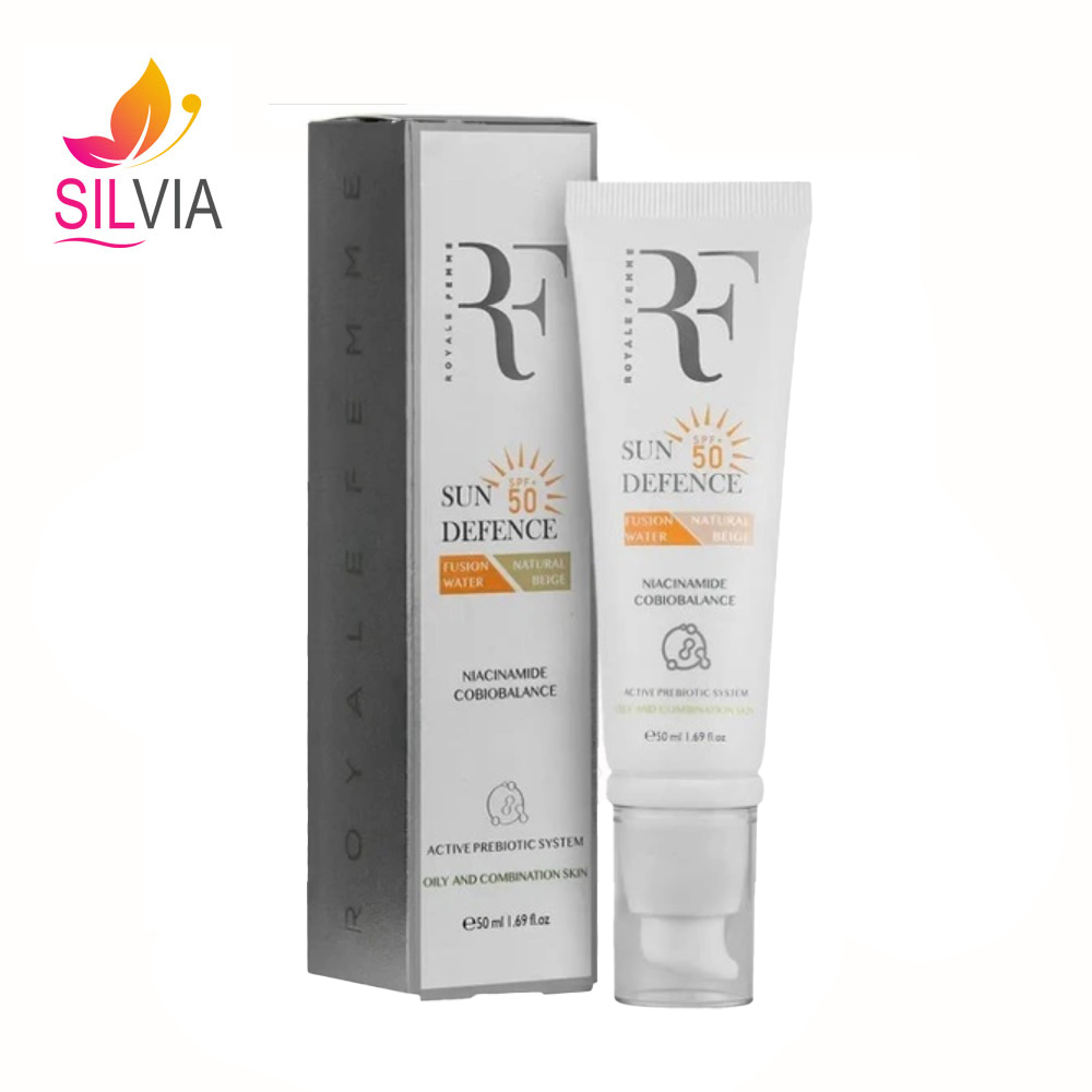 کرم ضد آفتاب رنگی بژ طبیعی فیوژن واتر پوست چرب SPF50 آر اف 50 میل