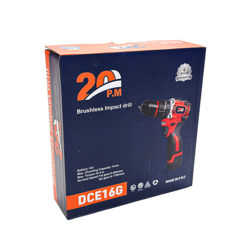 کنزاکس دریل پیچ گوشتی شارژی براشلس 16.8 ولت بیست مدل DCE-16-G
