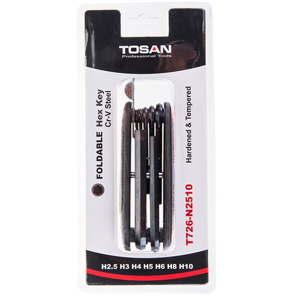 مجموعه 7 عددی آچار آلن تاشو توسن مدل T726-N2510 توس