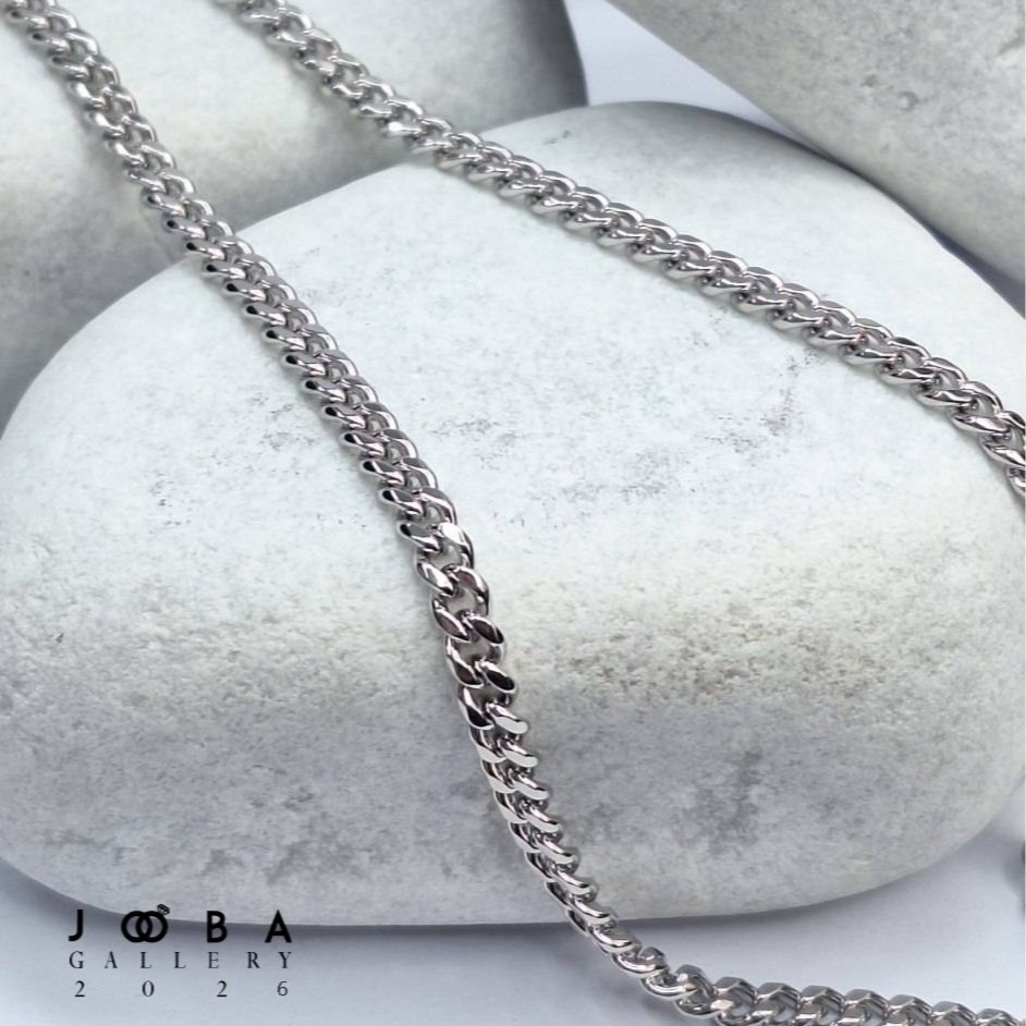 زنجیر کارتیه 3 میل نقره ای ژوپینگ کد 308140426