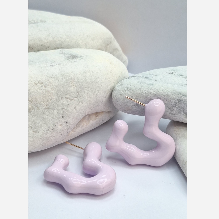 گوشواره قلب بنفش پاستیلی ژوپینگ کد 318150457