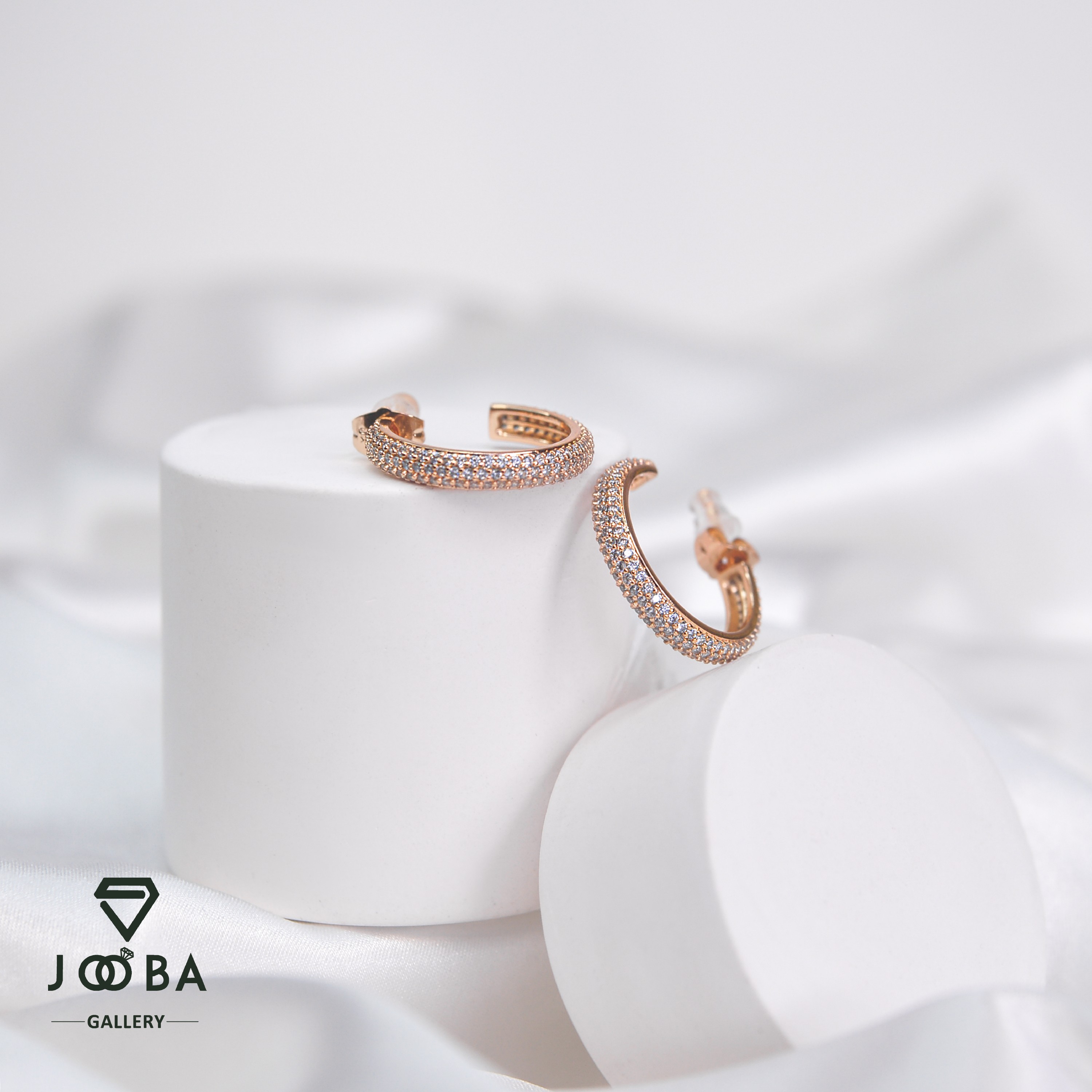 گوشواره حلقه ای نگین دار ژوپینگ