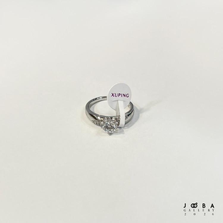 انگشتر تک نگین نقره ای ژوپینگ کد 302060183