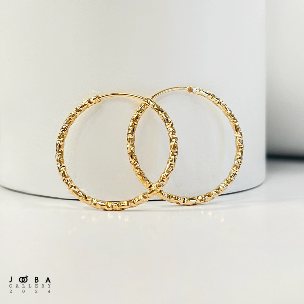 گوشواره حلقه ای 30 میل طلایی ژوپینگ کد 317070216