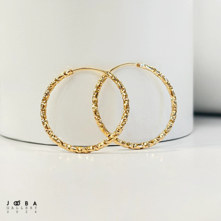 گوشواره حلقه ای 30 میل طلایی ژوپینگ کد 317070216
