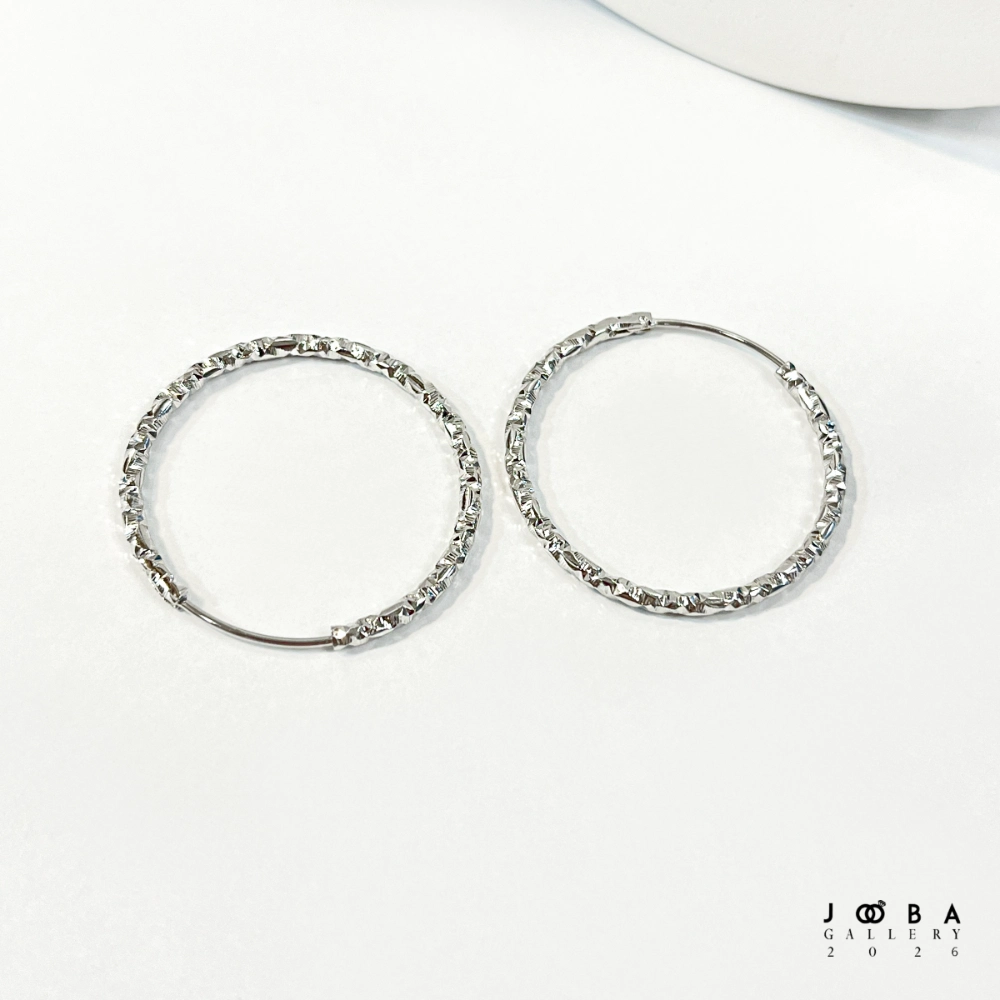 گوشواره حلقه ای 30 میل نقره ای ژوپینگ کد 317070214