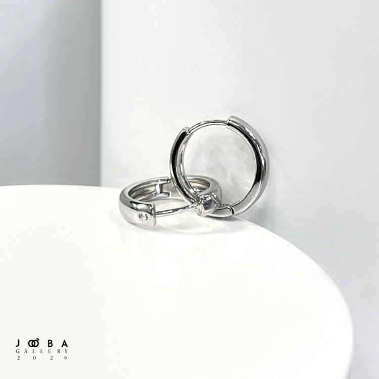 گوشواره حلقه ای نقره ای ساده ژوپینگ کد 317040122