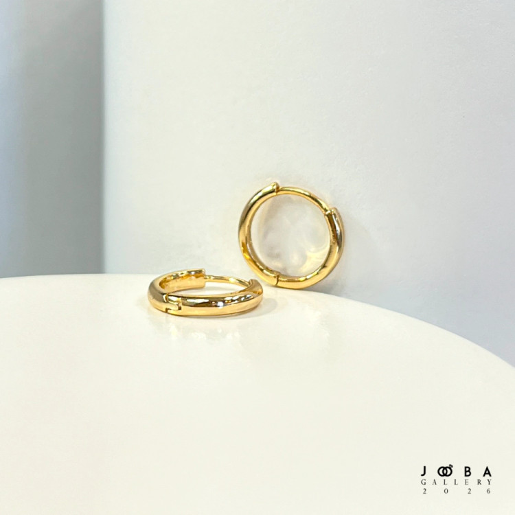 گوشواره حلقه ای طلایی ساده ژوپینگ کد 317040120