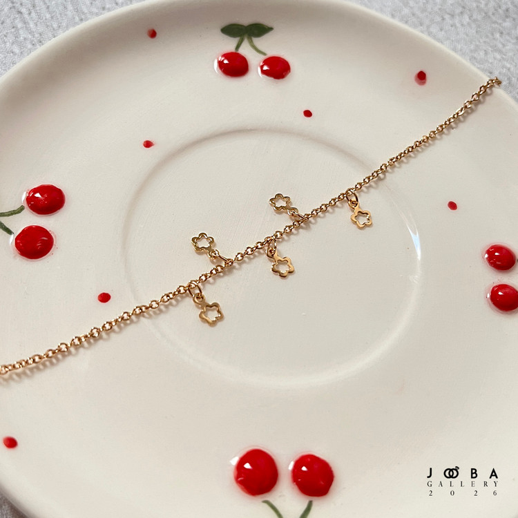 دستبند گل طلایی ژوپینگ کد 312050154