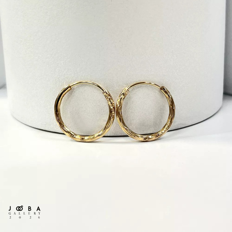 گوشواره حلقه ای طلایی ژوپینگ 317050154