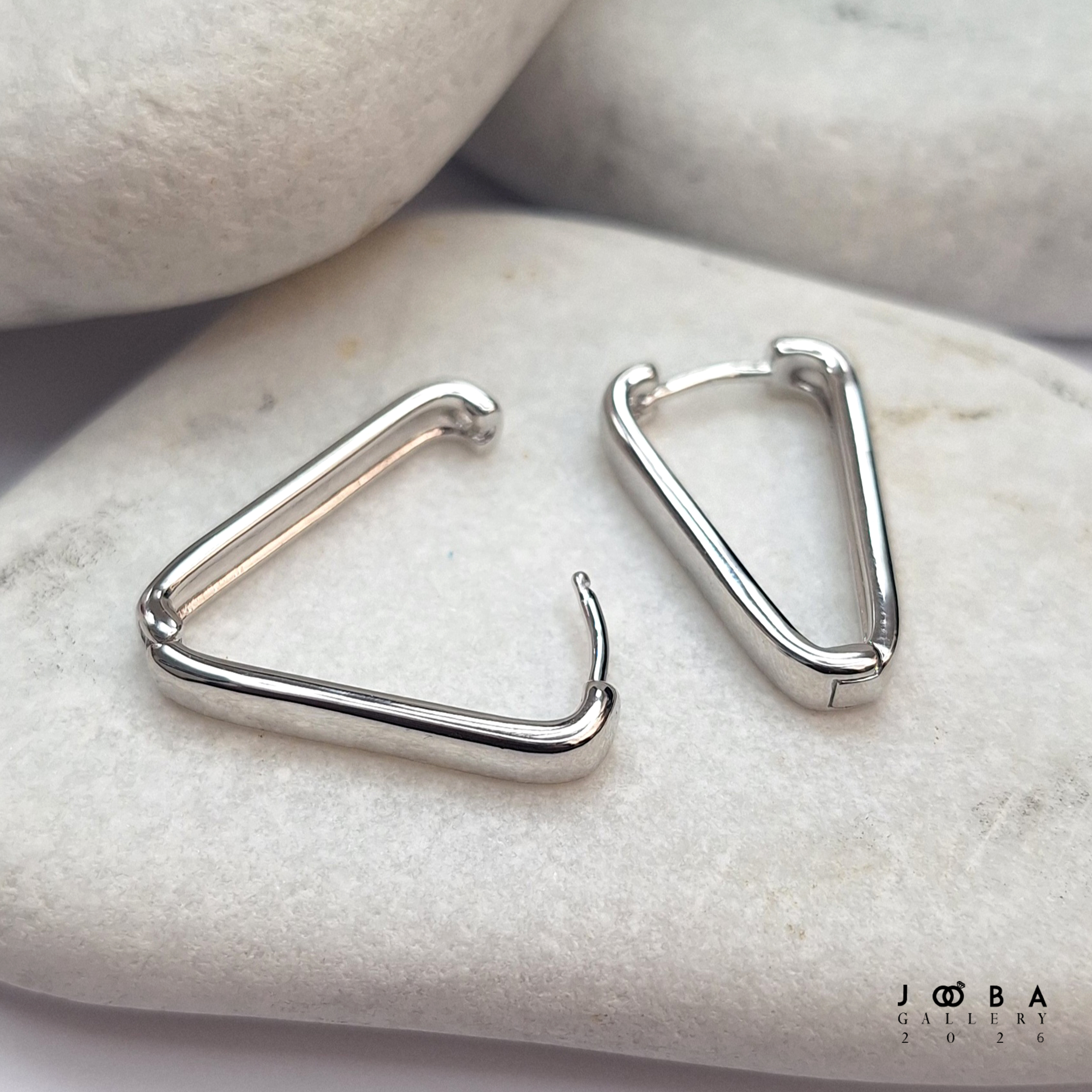 گوشواره مثلثی نقره ای ژوپینگ کد 317060182