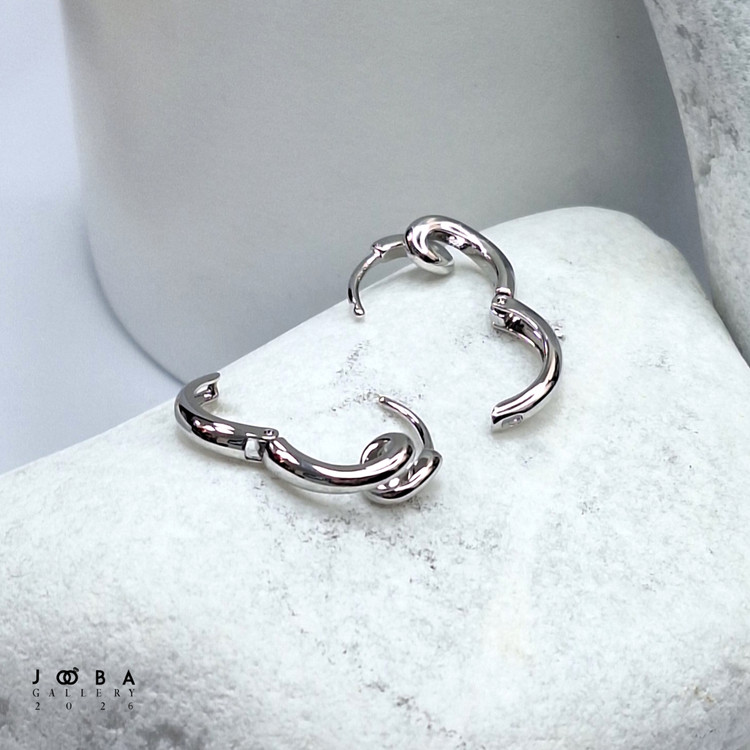 گوشواره پیچ نقره ای ژوپینگ کد 317040103