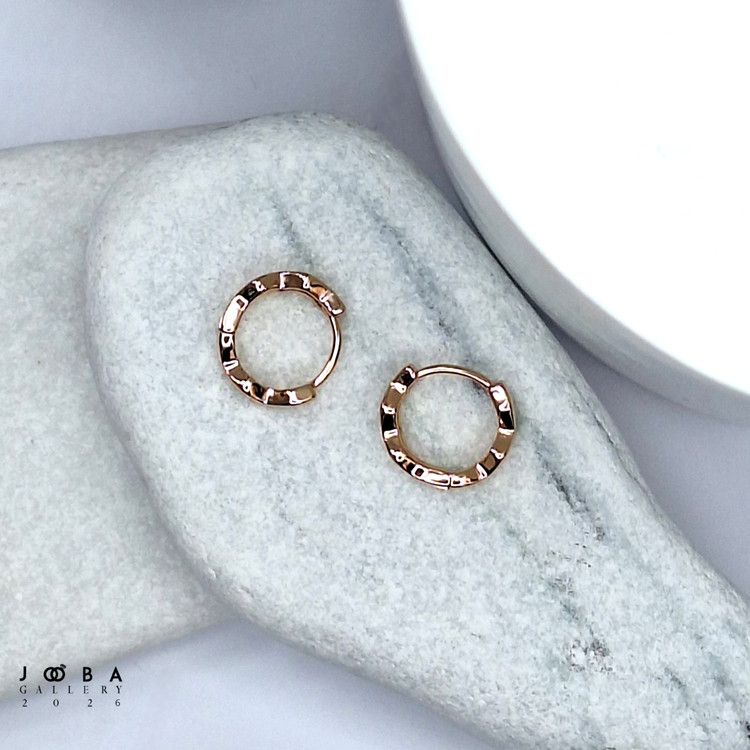 گوشواره حلقه ای مواج طلایی ژوپینگ کد 317040123