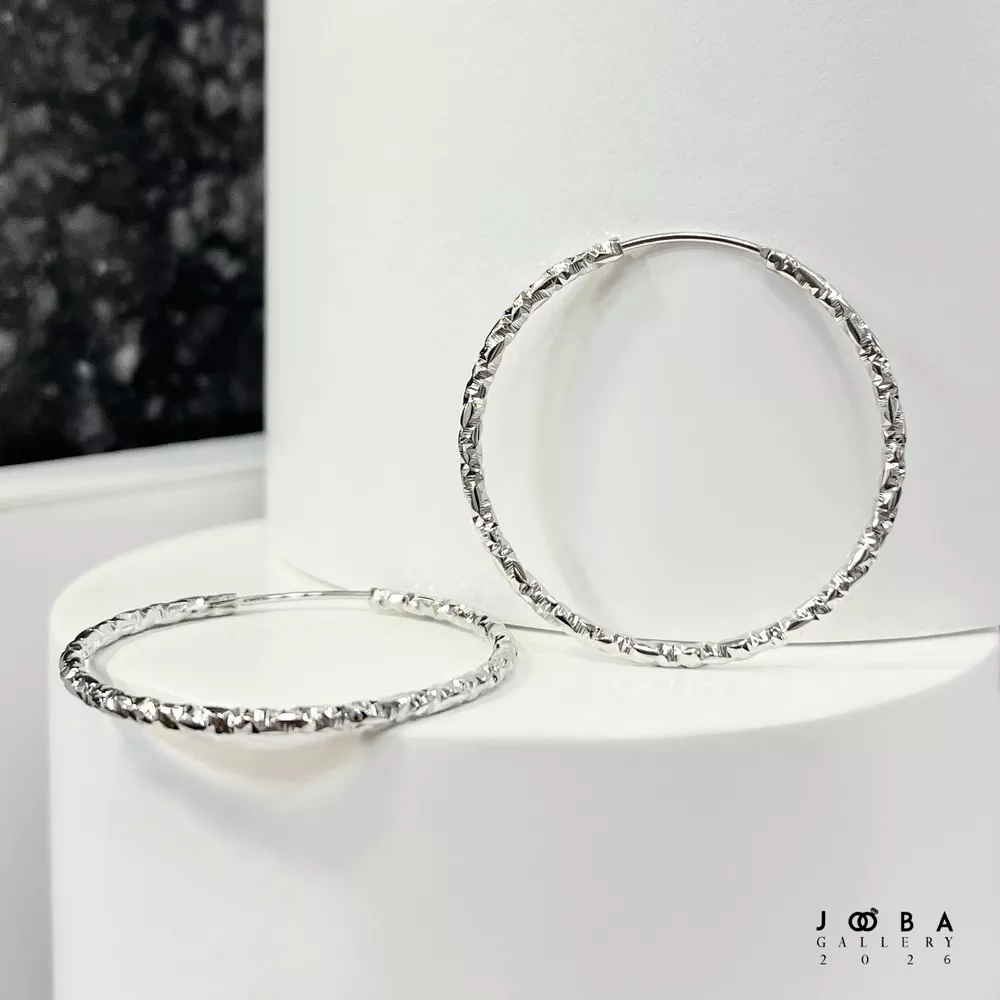 گوشواره حلقه ای نقره ای تراشه ژوپینگ کد 317070215
