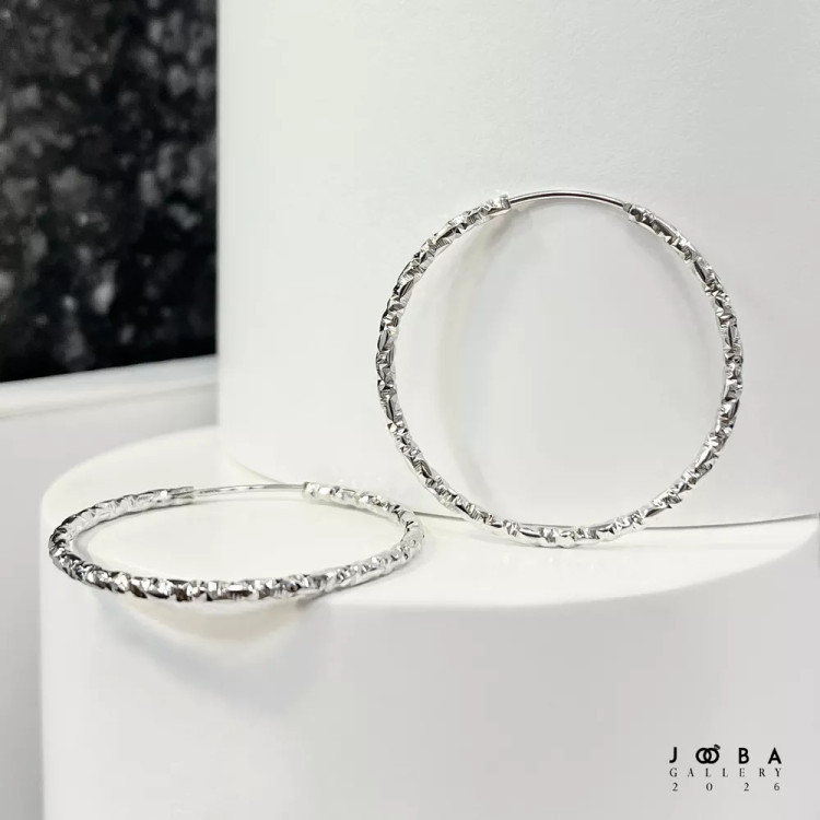 گوشواره حلقه ای نقره ای تراشه ژوپینگ کد 317070215