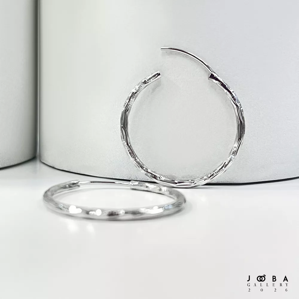 گوشواره حلقه ای نقره ای تراشه ژوپینگ کد 317070213