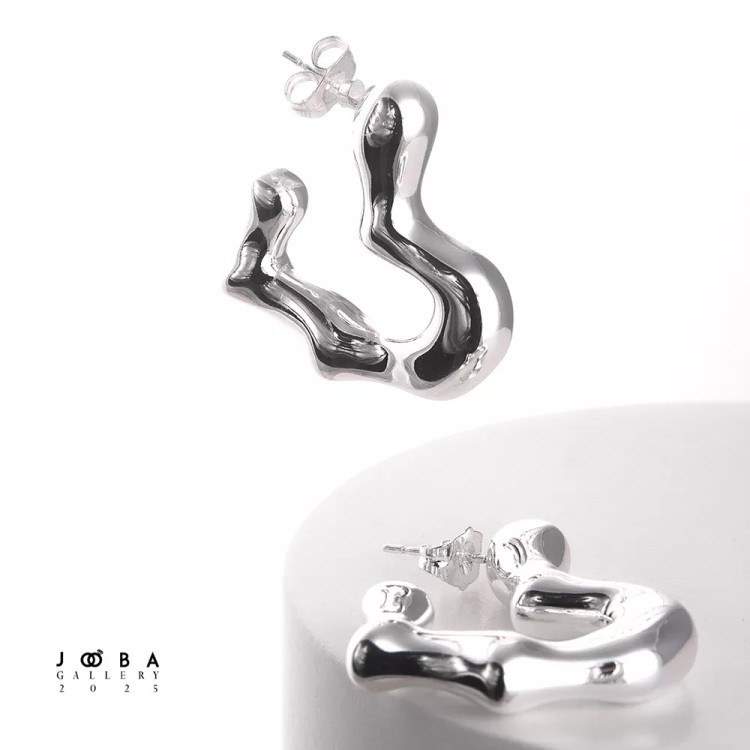 گوشواره نقره ای طرح قلب ژوپینگ کد 113070882