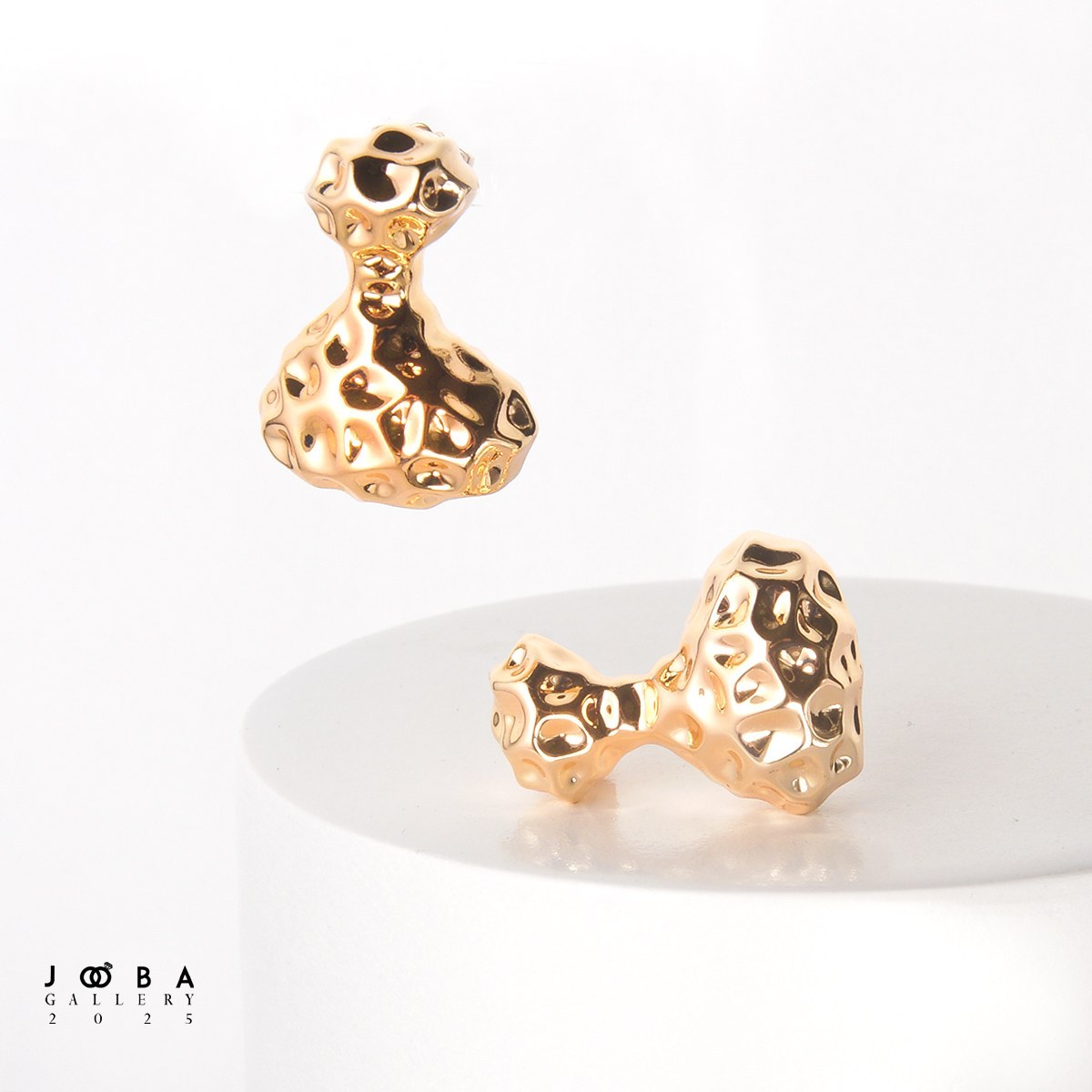 گوشواره میخی طلایی کد 113070888 ژوپینگ