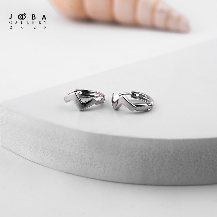 گوشواره حلقه ای نقره ای ژوپینگ کد112043548