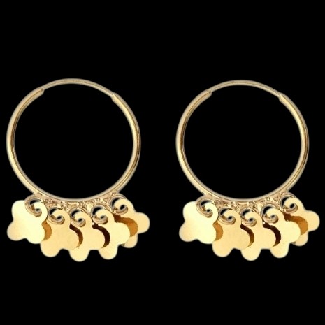 گوشواره طلا 18عیار ونکلیف پولکی 1.050گرم