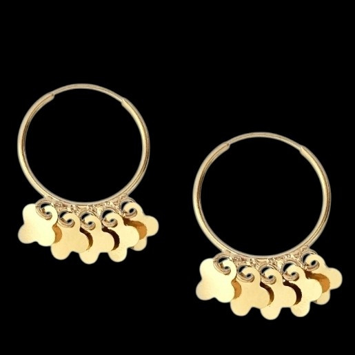 گوشواره طلا 18عیار ونکلیف پولکی 1.050گرم