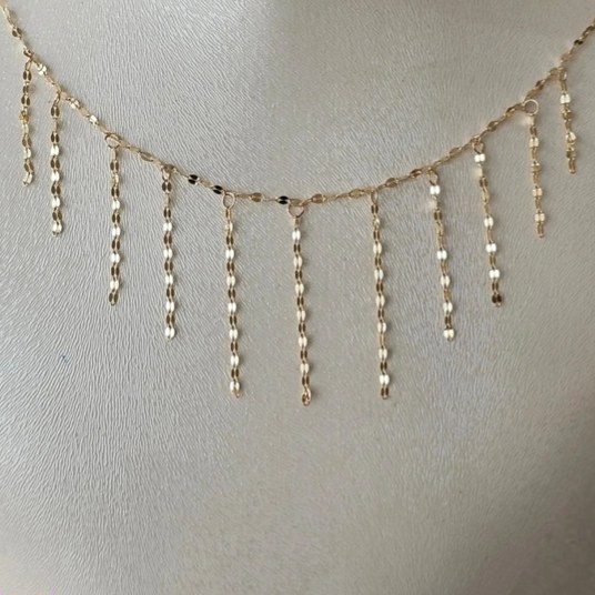 گردنبند طلا 18 عیار استارز شرابه ای 1.400گرم